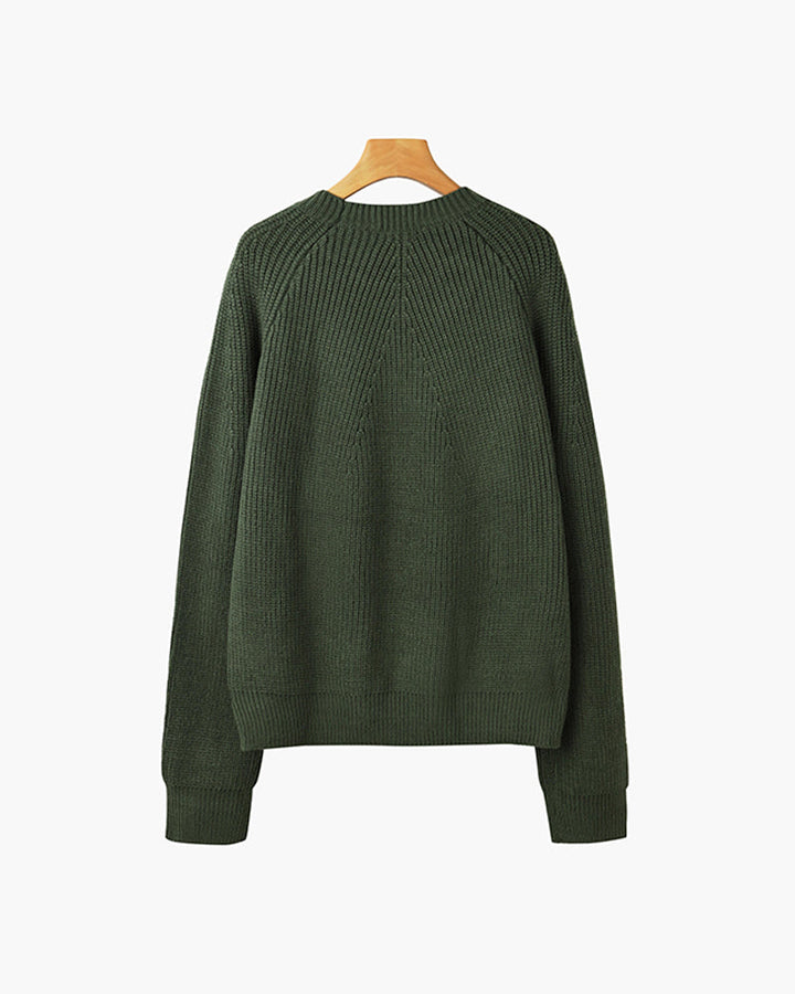 Oswald - Raglan Sleeve Ribbed Jumper