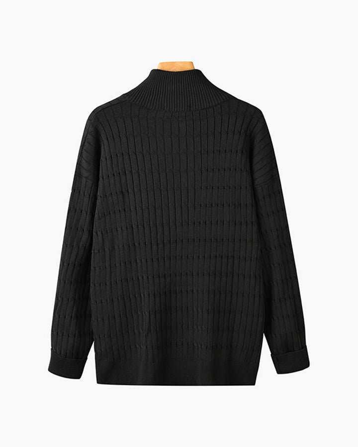 Dexter - Wave Texture Half-Zip Jumper