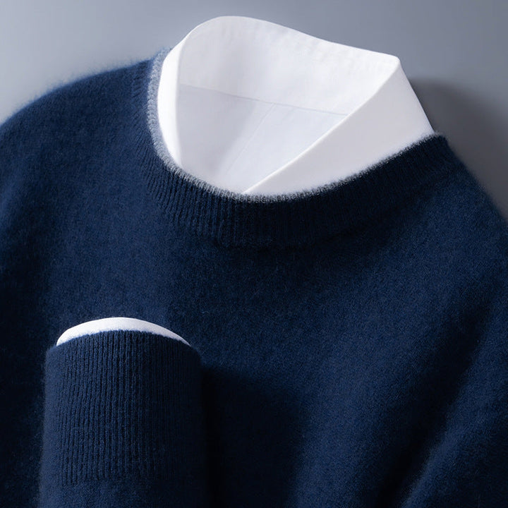 Edmund - White Trim Crew Neck Jumper