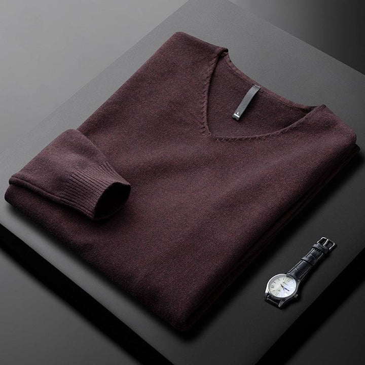 Gideon - Fine Knit V-Neck Jumper