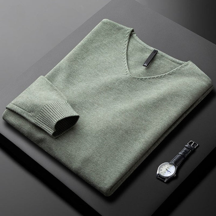 Gideon - Fine Knit V-Neck Jumper