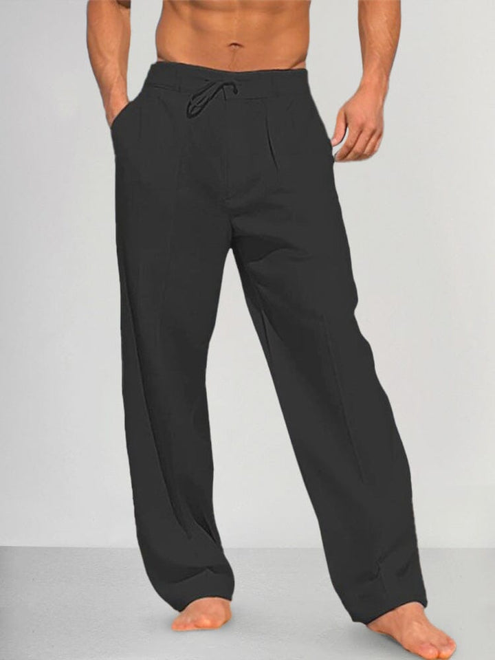Torino - Straight Cotton-Linen Trousers