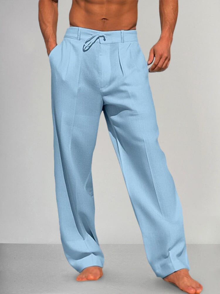 Torino - Straight Cotton-Linen Trousers