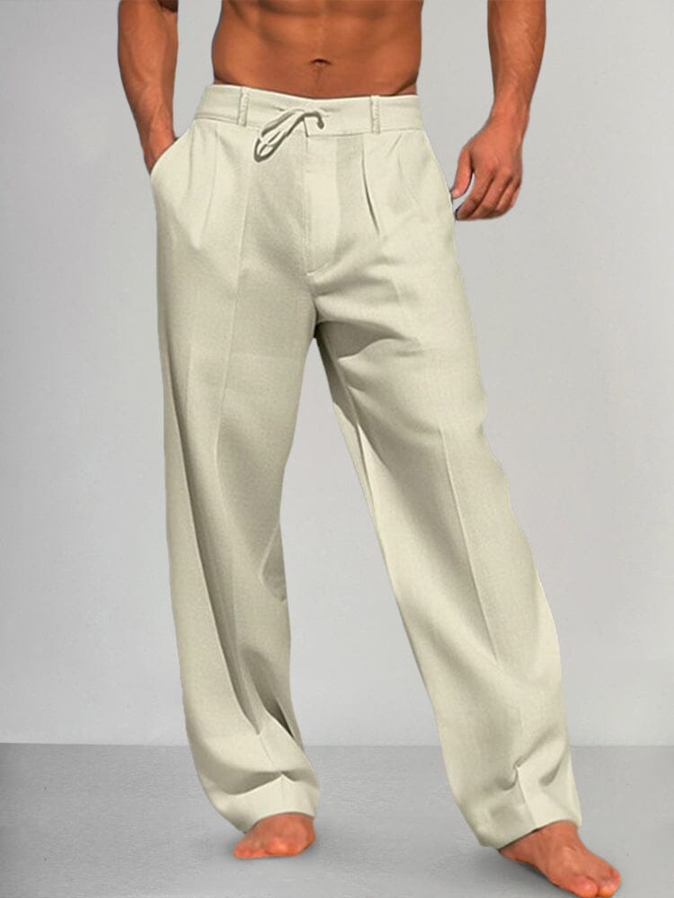 Torino - Straight Cotton-Linen Trousers