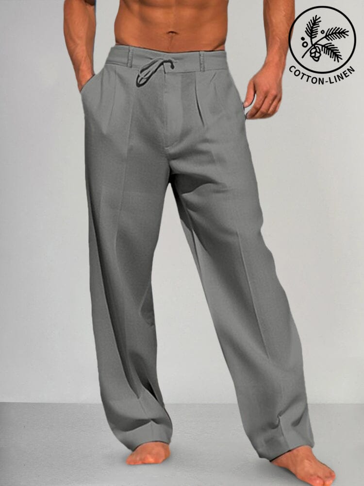 Torino - Straight Cotton-Linen Trousers