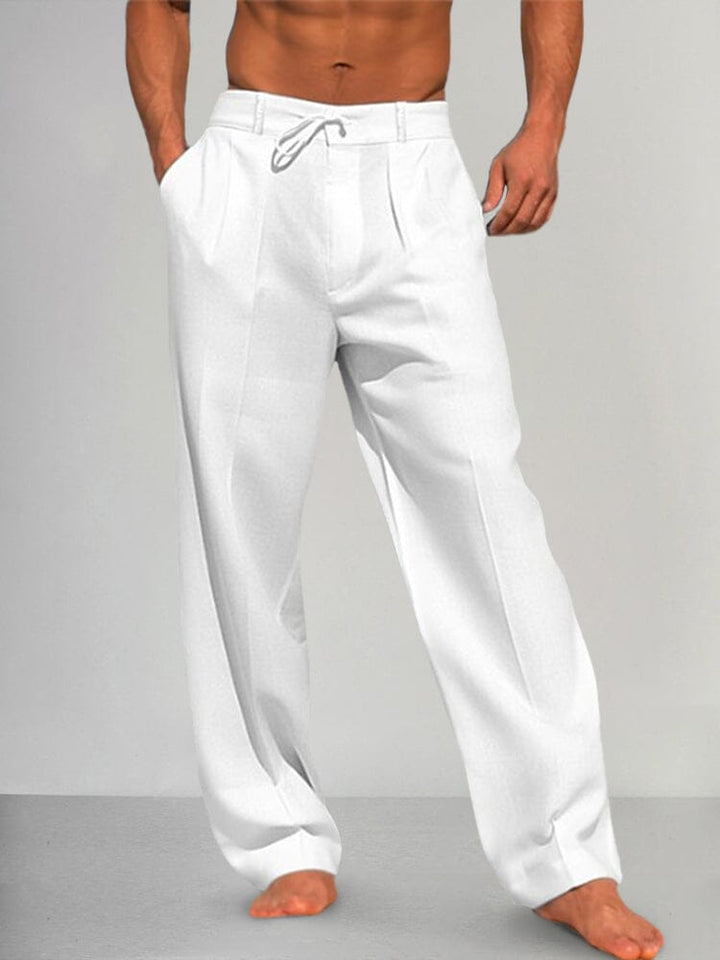 Torino - Straight Cotton-Linen Trousers