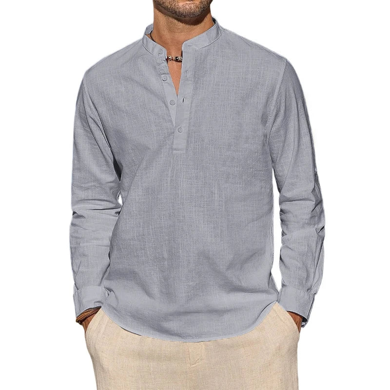Hetty London Cotton Henley Shirt for Men