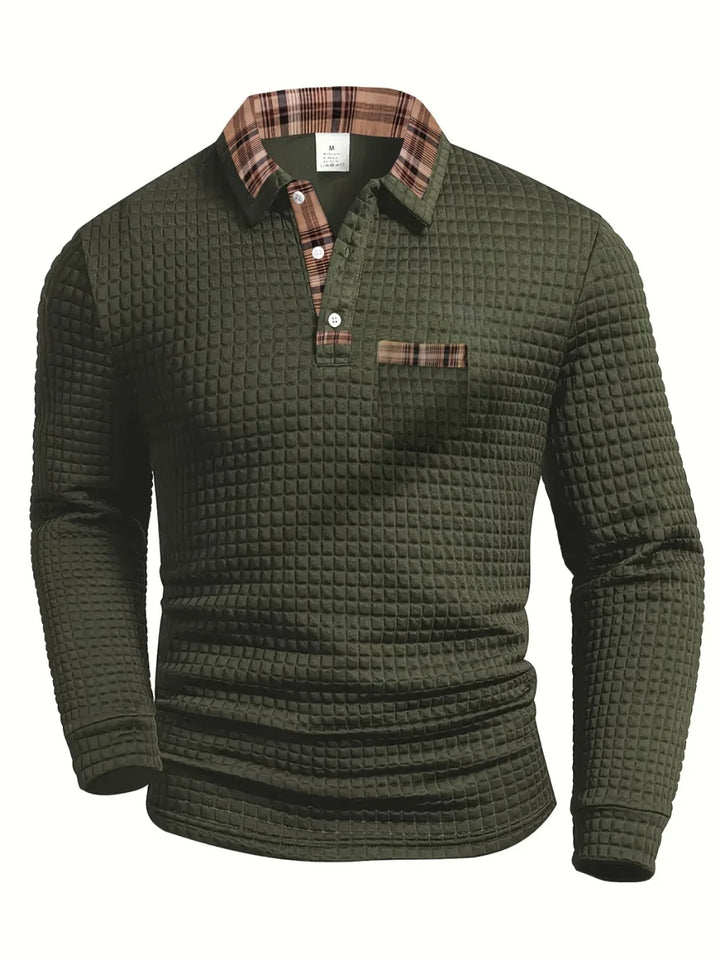 Everett - Waffle Knit Shirt-Collar Jumper