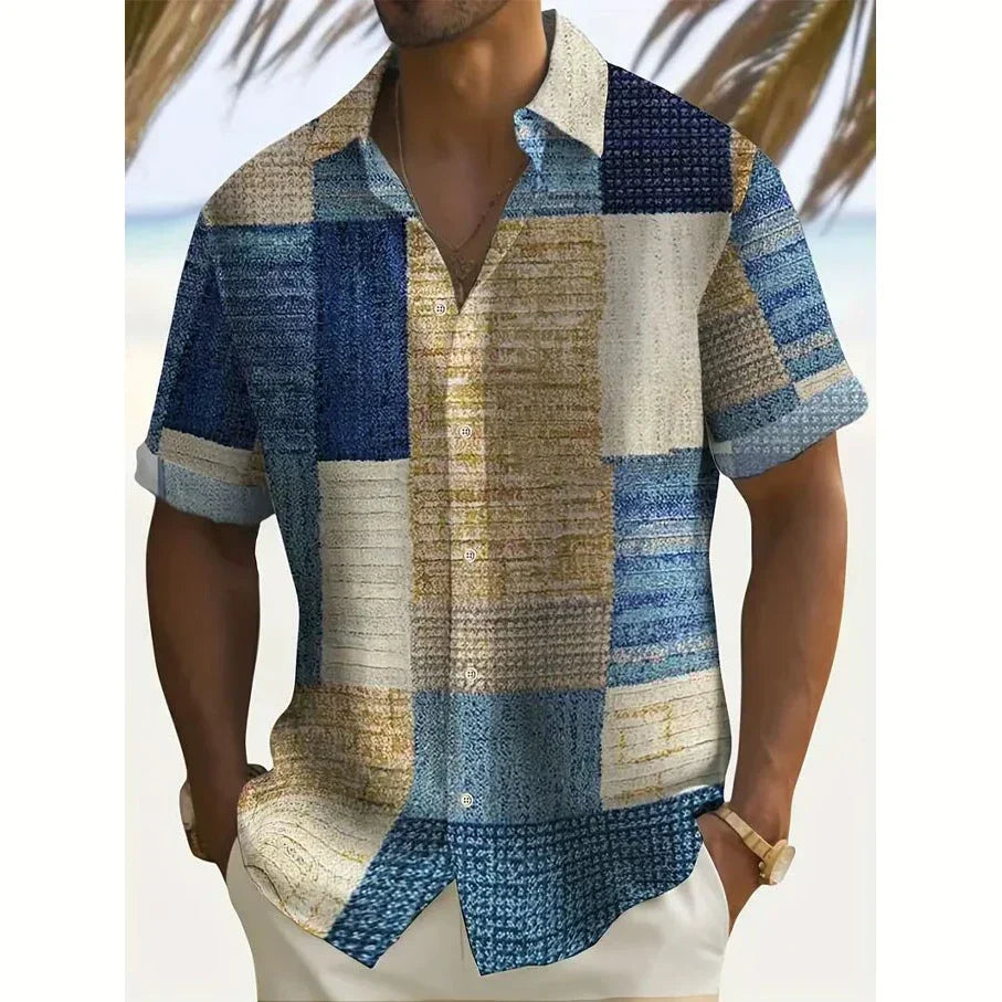 Hetty London Summer Patchwork Shirt for Men