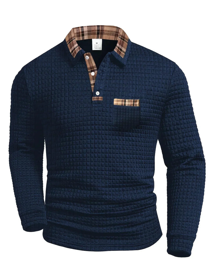 Everett - Waffle Knit Shirt-Collar Jumper