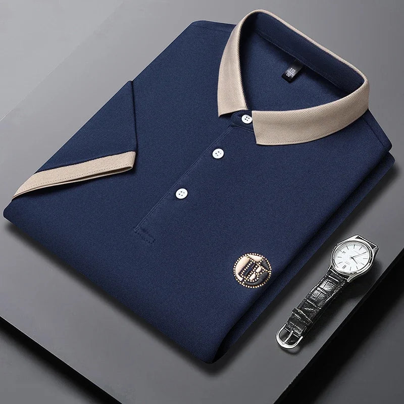Hetty London Classic Contrast Collar Polo Shirt for Men