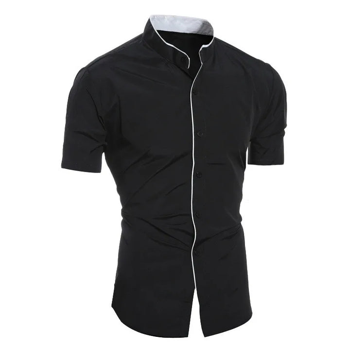Hetty London Short Sleeve High Collar Shirt for Men