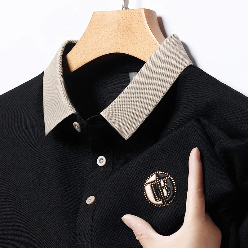 Hetty London Classic Contrast Collar Polo Shirt for Men