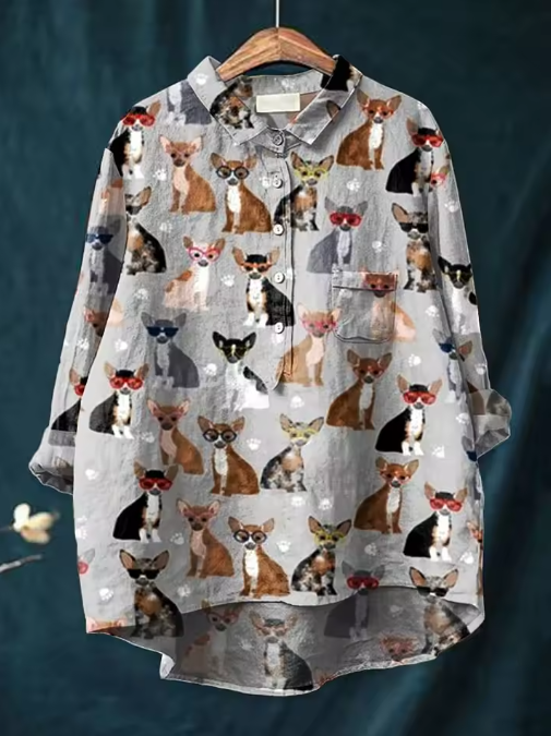 Marie | Blouse with Chihuahua Design
