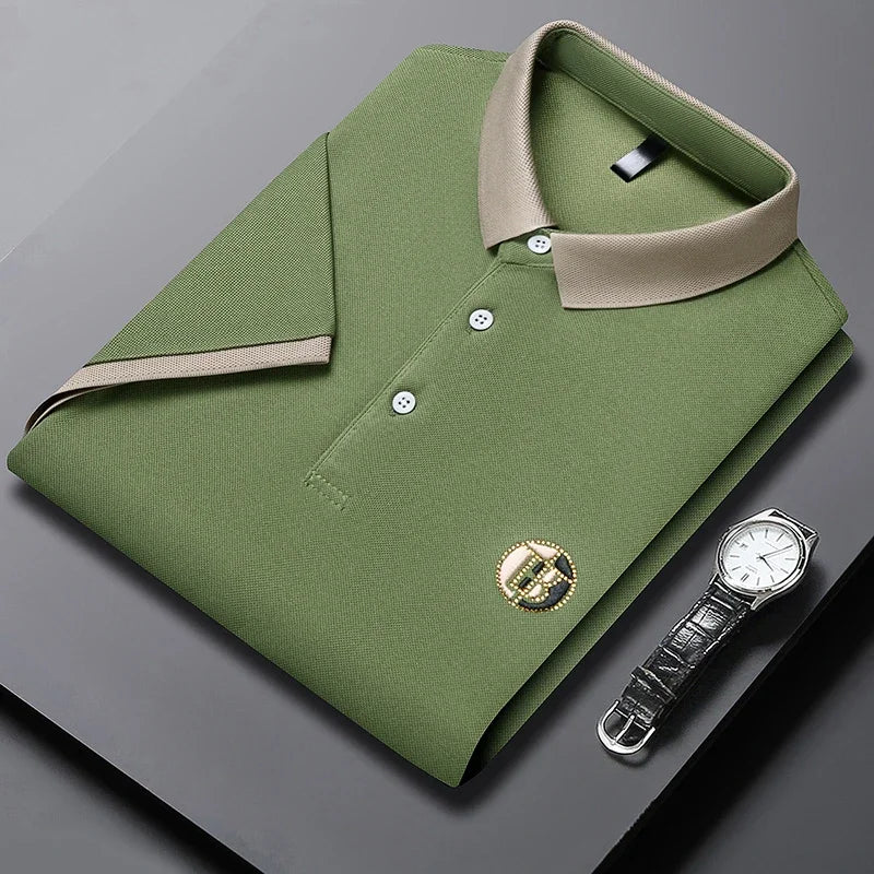Hetty London Classic Contrast Collar Polo Shirt for Men
