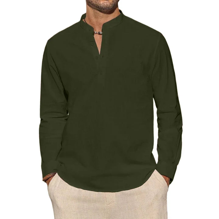 Hetty London Cotton Henley Shirt for Men