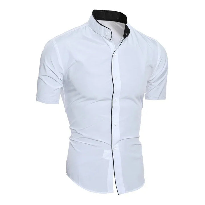 Hetty London Short Sleeve High Collar Shirt for Men