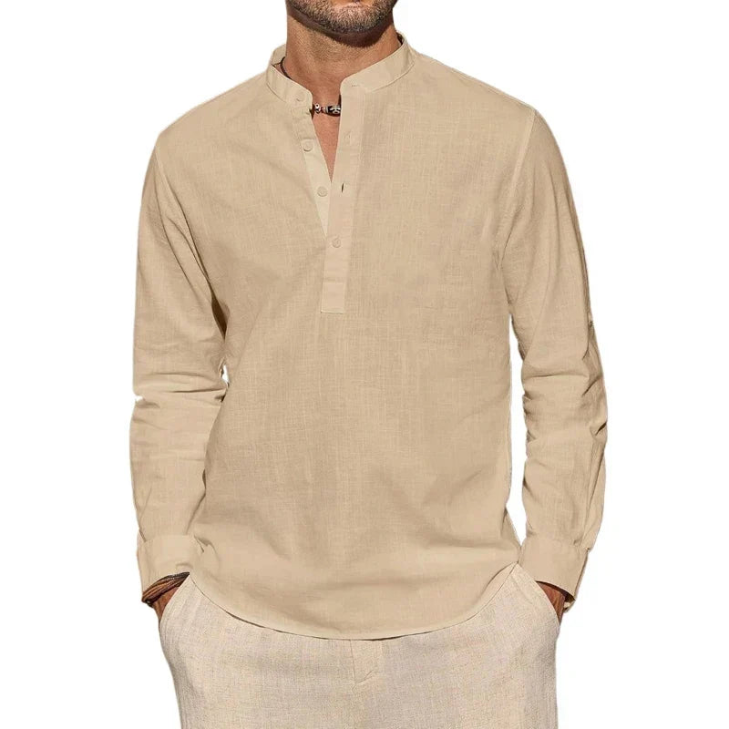 Hetty London Cotton Henley Shirt for Men