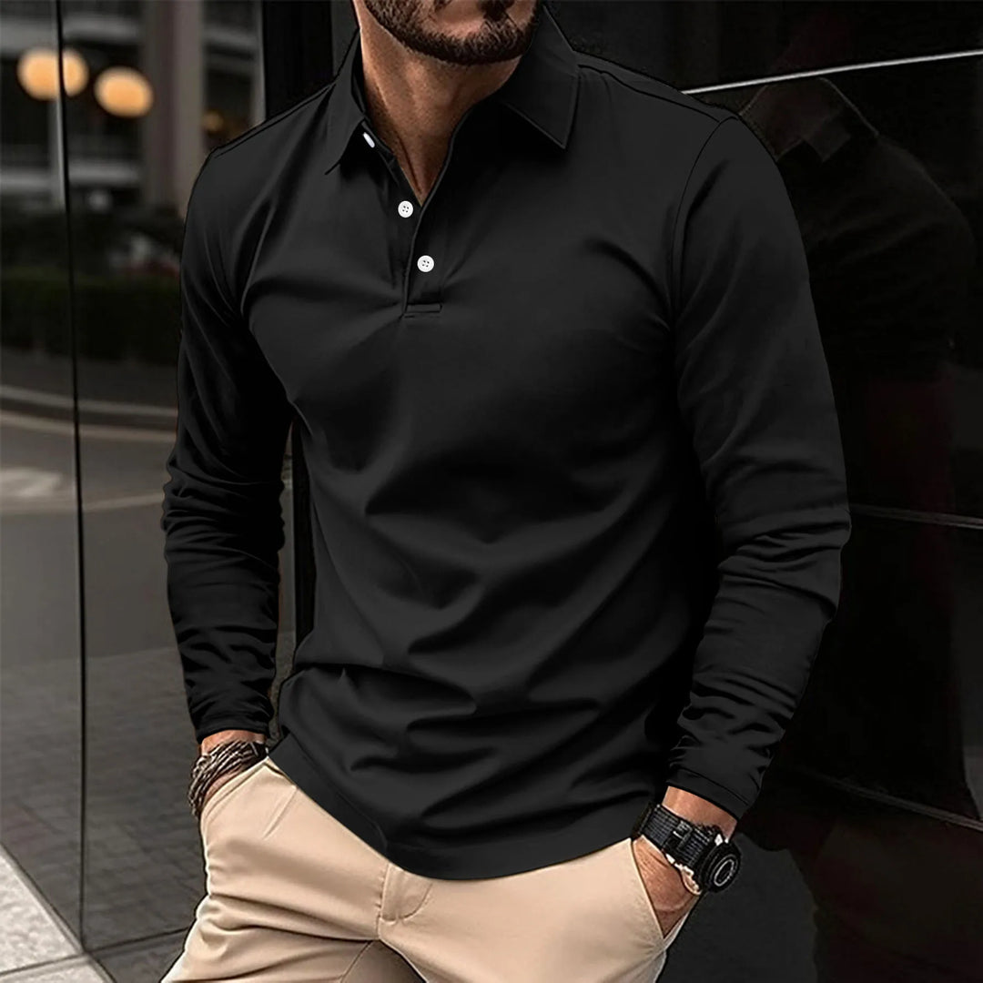 Hetty London Classic Long Sleeve Polo Shirt for Men