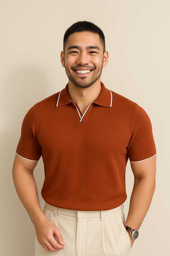 Hetty London Knit Polo Shirt for Men