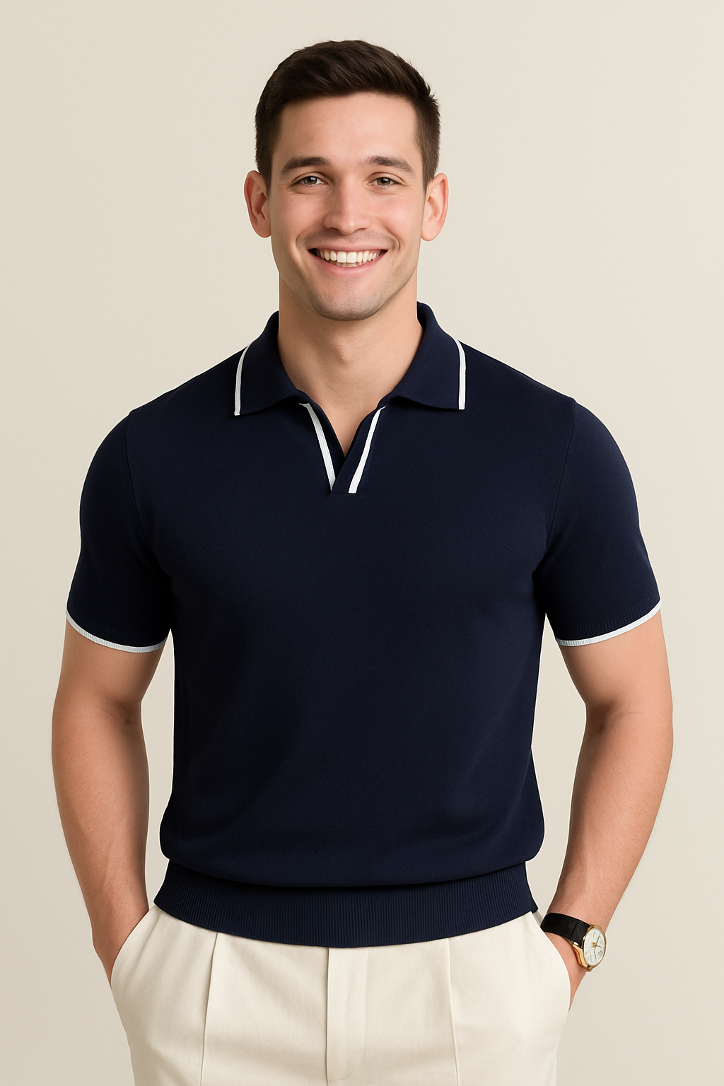 Hetty London Knit Polo Shirt for Men