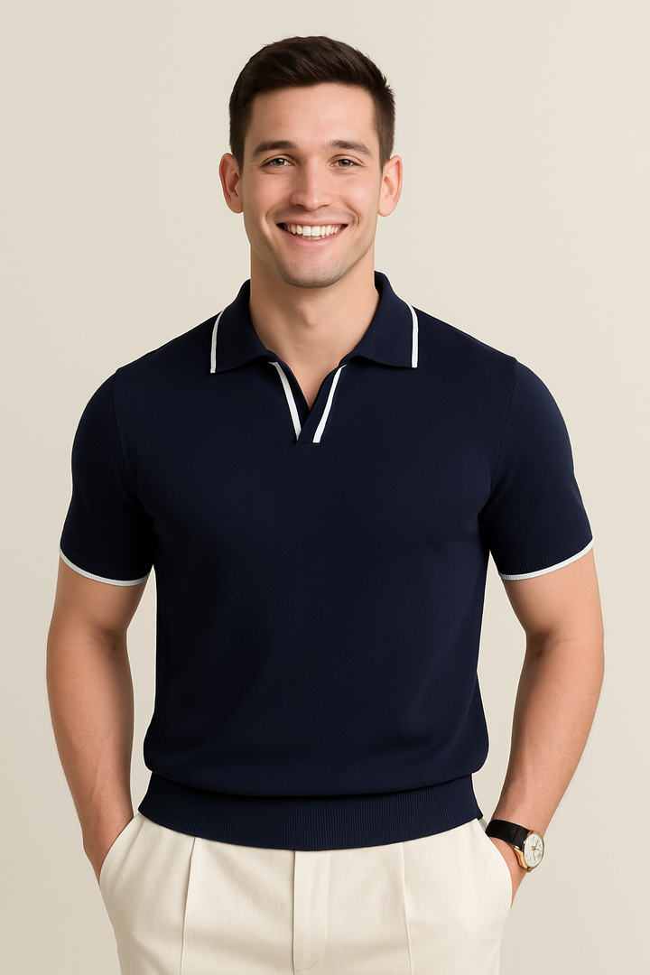Hetty London Knit Polo Shirt for Men