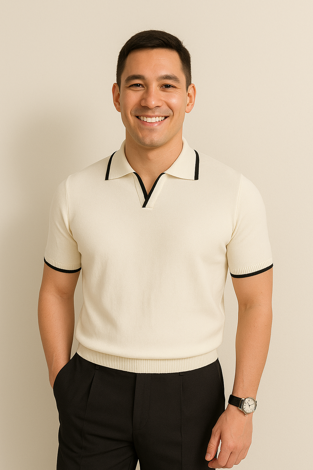 Hetty London Knit Polo Shirt for Men