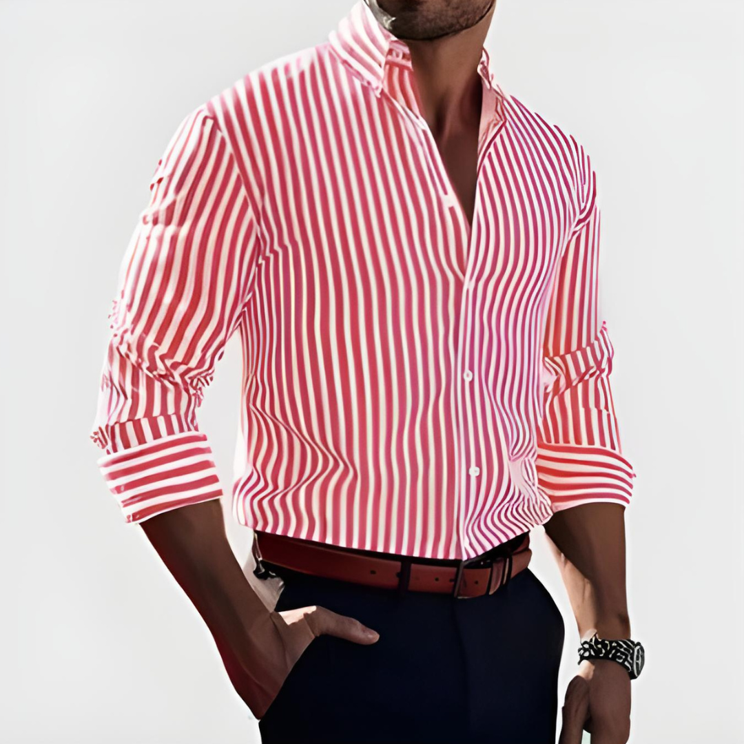 Hetty London Classic Formal Striped Shirt for Men