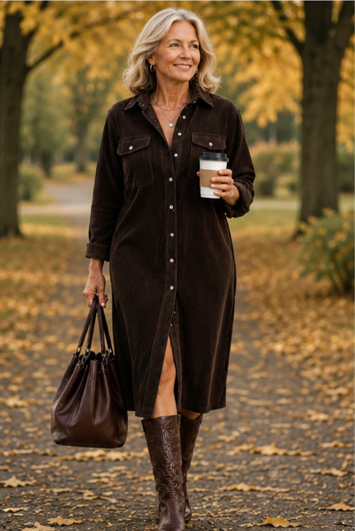 Isabel | Classic Corduroy Midi Dress