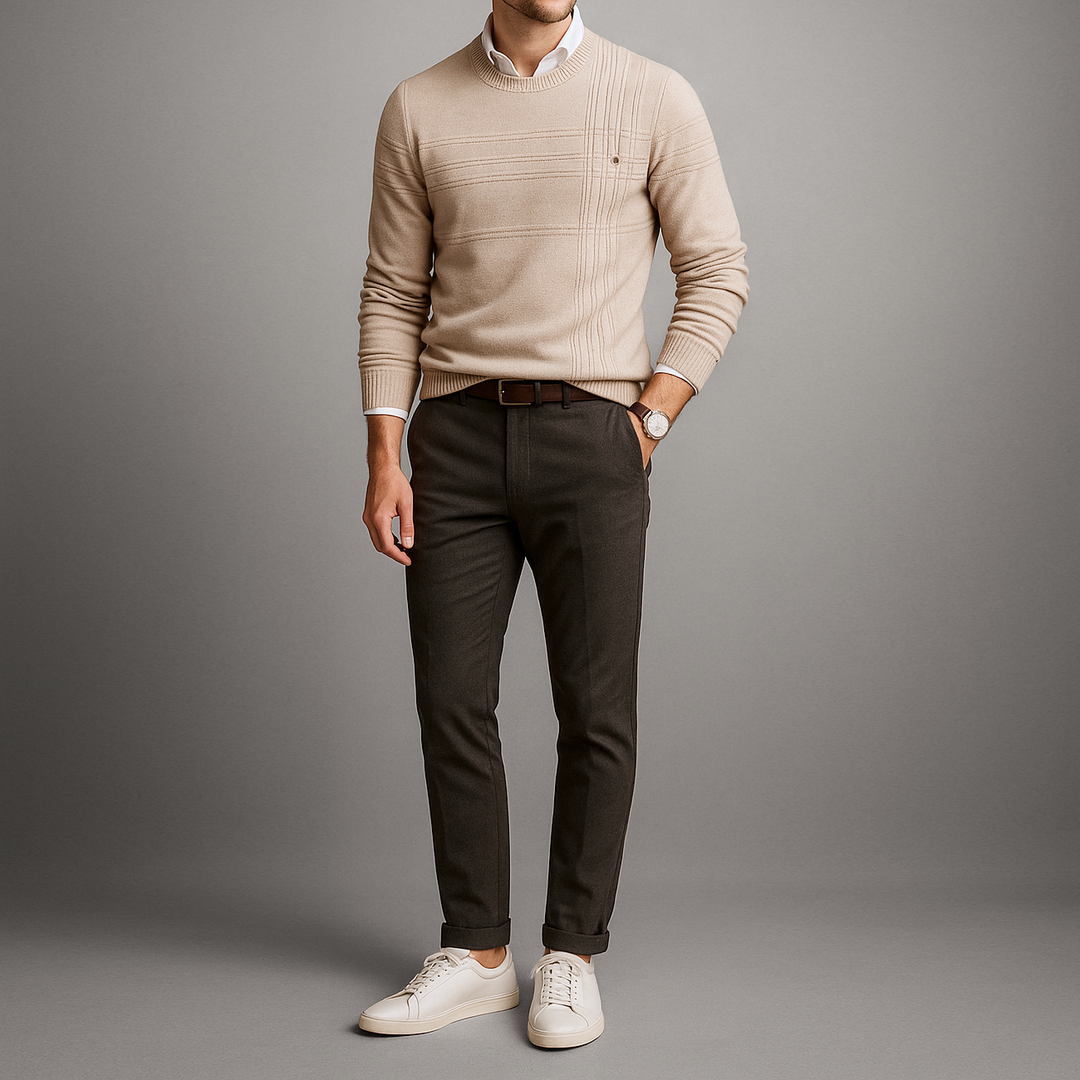 Gilbert - Tonal Stripe Crew Neck Jumper