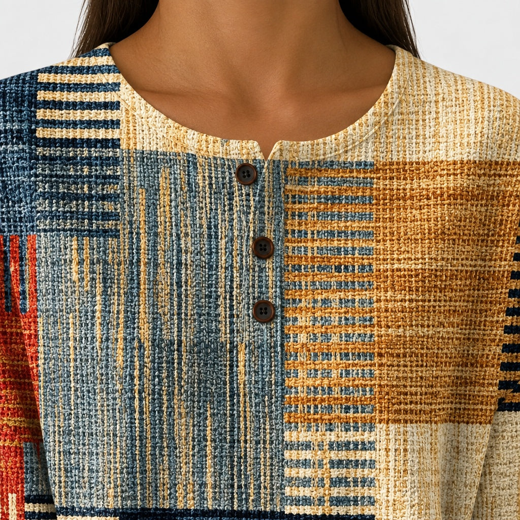 Thea | Jumper with Colourful Patchwork Pattern
