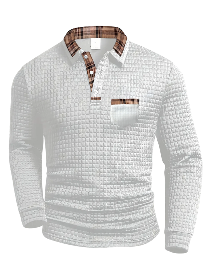 Everett - Waffle Knit Shirt-Collar Jumper