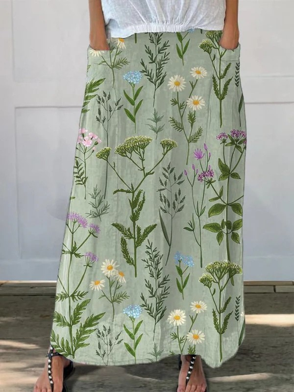 Embellished Spring Field Repeating Pattern Printed Women&