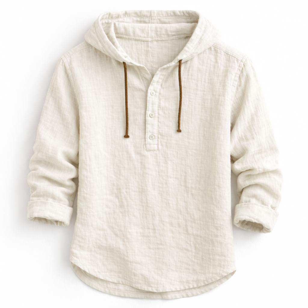 Hetty London Linen Hooded Shirt for Men