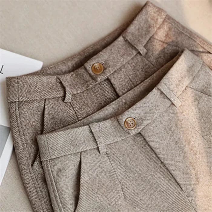 Nathan - Herringbone Tailored Trousers