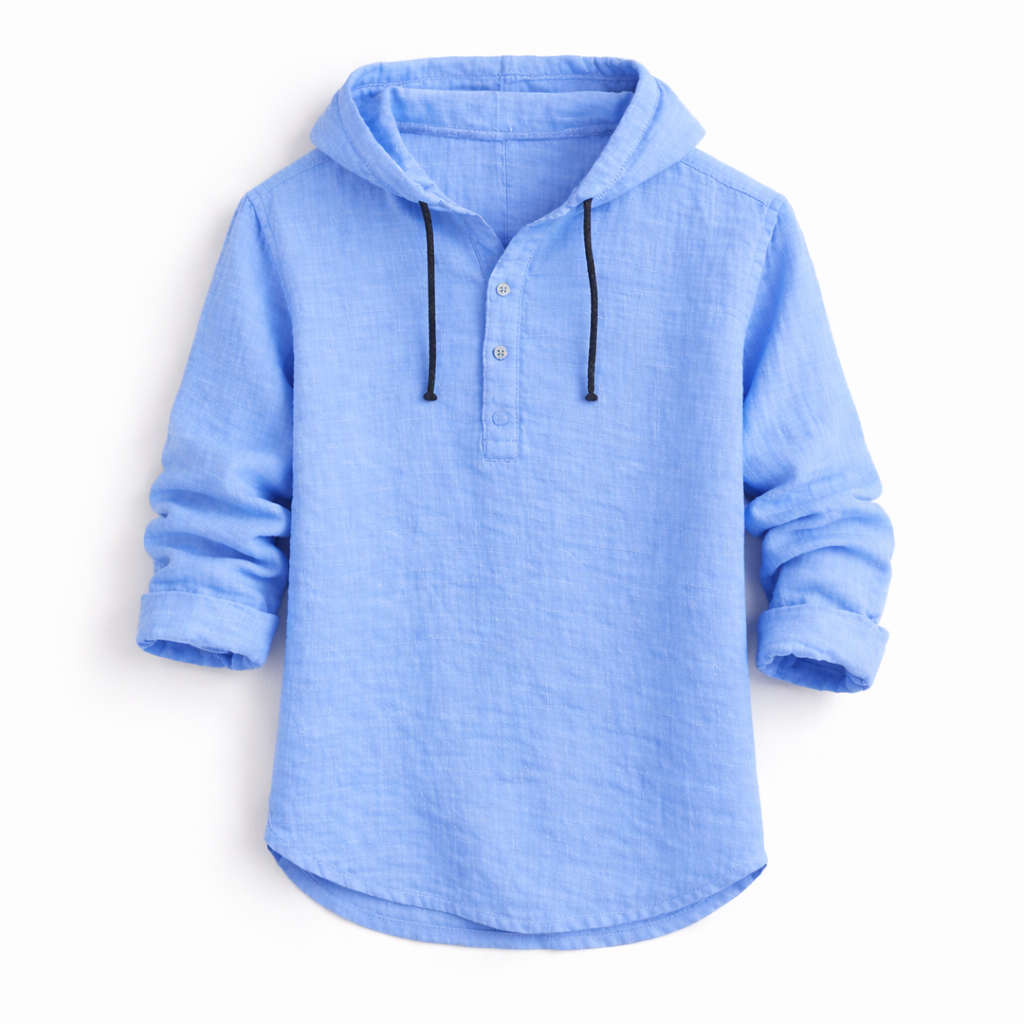 Hetty London Linen Hooded Shirt for Men