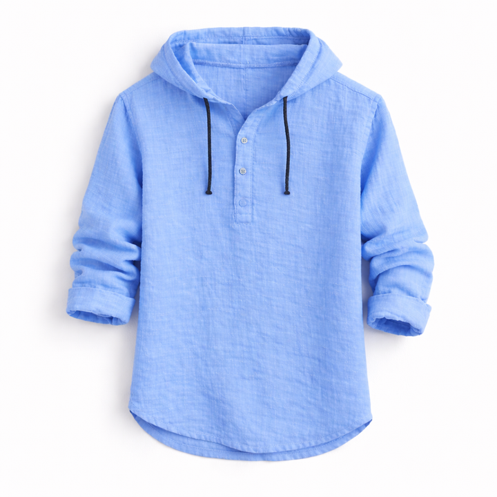 Hetty London Linen Hooded Shirt for Men