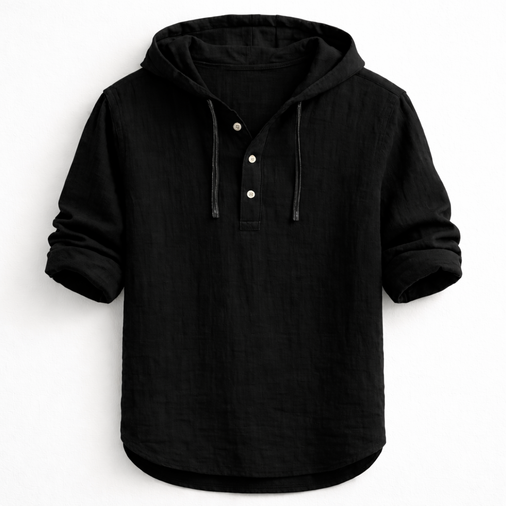 Hetty London Linen Hooded Shirt for Men