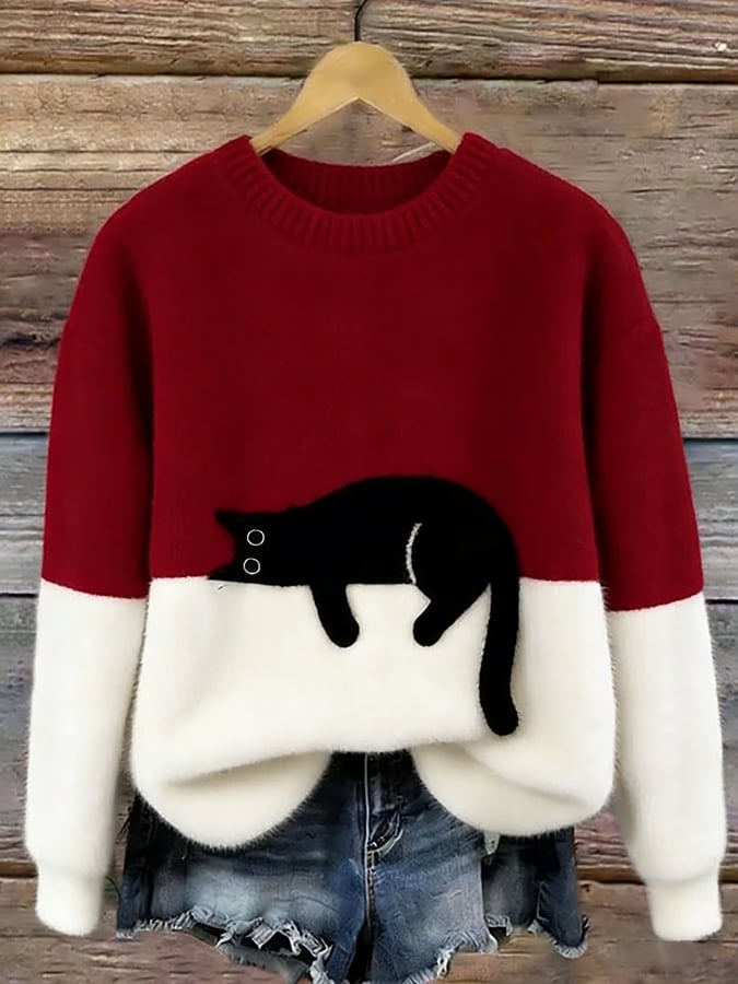 Luna | Cat Print Jumper