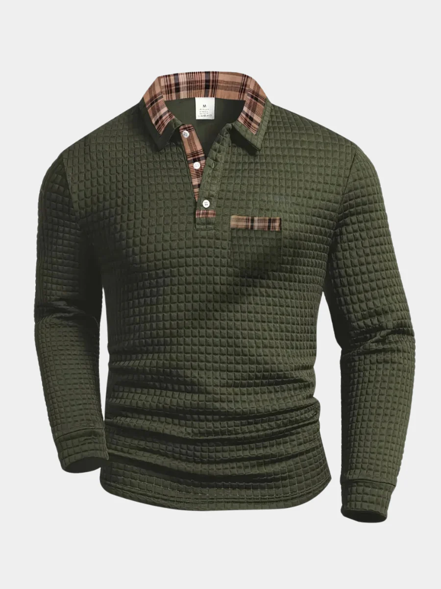 Everett - Waffle Knit Shirt-Collar Jumper