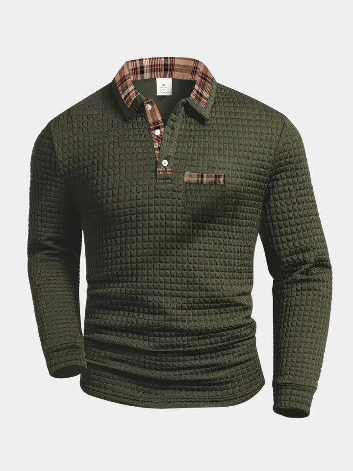 Everett - Waffle Knit Shirt-Collar Jumper