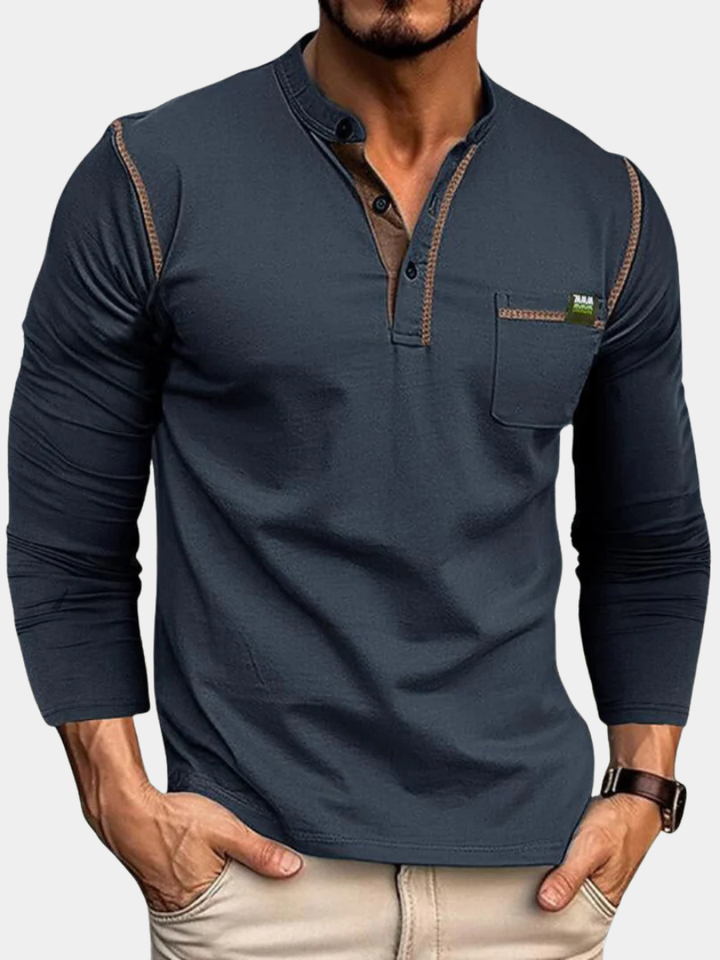 Hetty London Long Sleeve Shirt with Pocket for Men