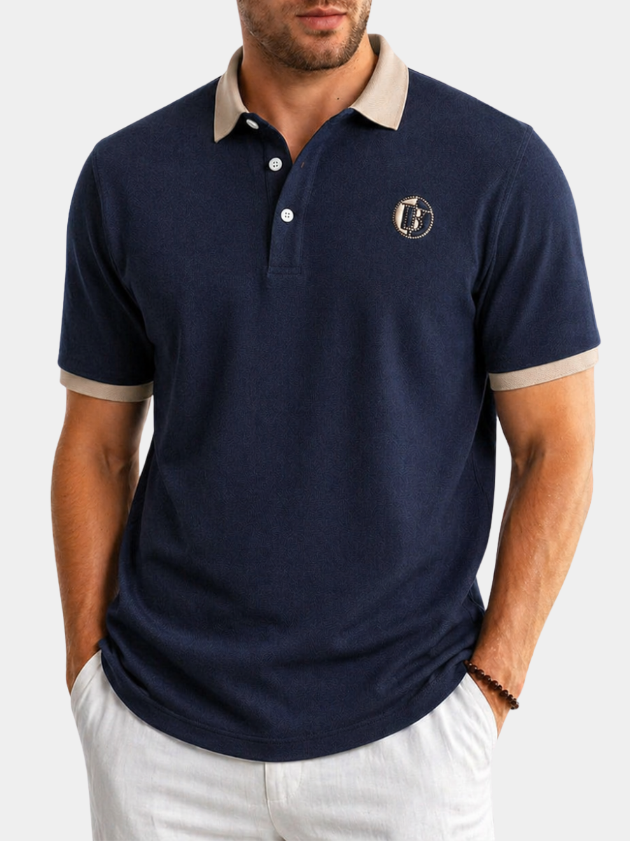 Hetty London Classic Contrast Collar Polo Shirt for Men