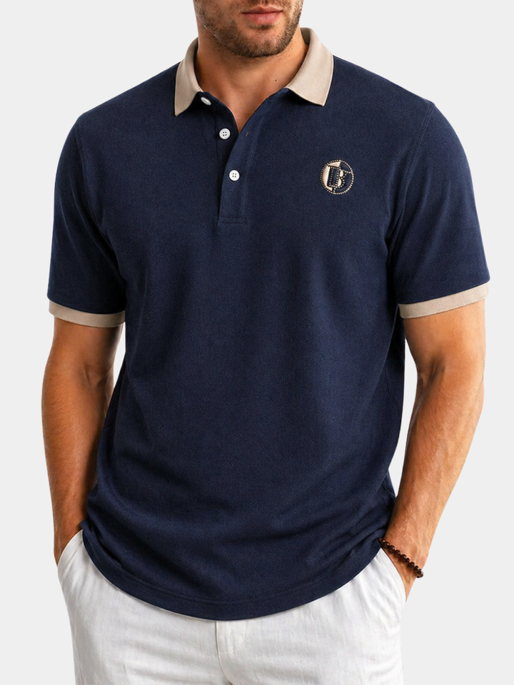 Hetty London Classic Contrast Collar Polo Shirt for Men