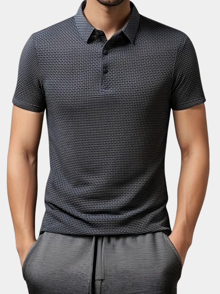 Hetty London Knit Short Sleeve Polo Shirt for Men