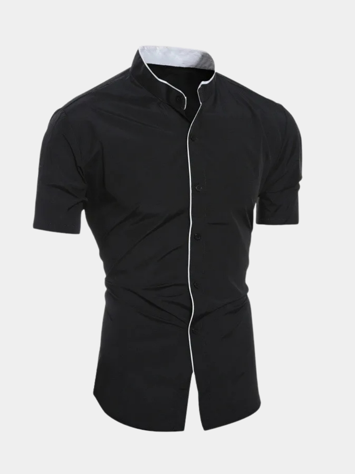 Hetty London Short Sleeve High Collar Shirt for Men