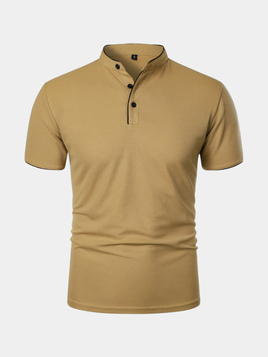 Hetty London Collarless Polo Shirt for Men
