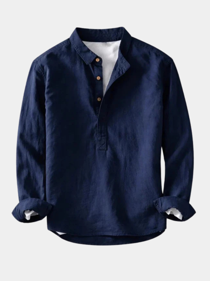 Hetty London Vintage Style Cotton-Linen Shirt for Men