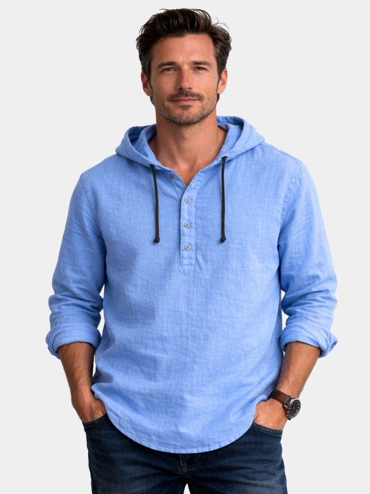 Hetty London Linen Hooded Shirt for Men