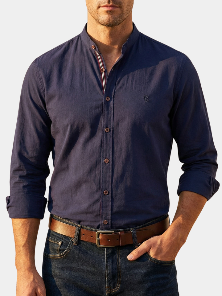Hetty London Elegant Mandarin Collar Shirt for Men